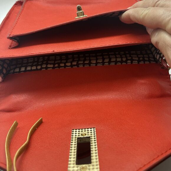 Red Vegan Faux Leather Urban Expressions handbag with adjustable strap - Picture 6 of 10